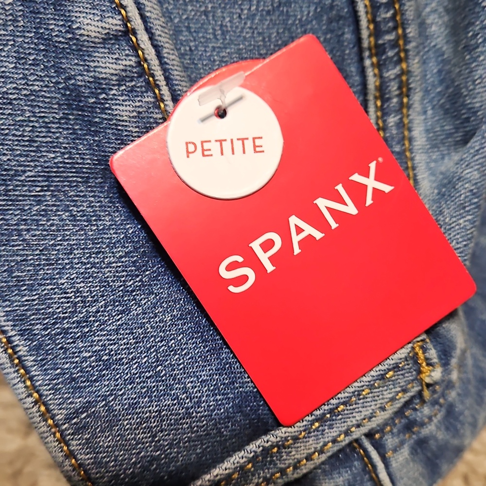 Spanx Seamed Front Wide-Leg High-Rise Denim Jeans-NWT - Picture 11 of 11